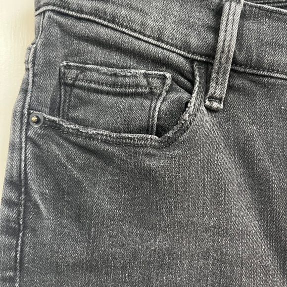 FRAME Denim Le Skinny de Jeanne Micoy – Black Raw Hem Jeans, Size 25 - Picture 5 of 9